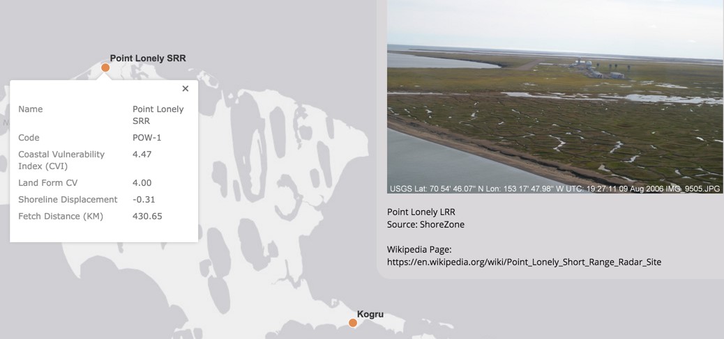 Detailed map of Point Lonely SSR, with a photo and erosion statistics, from Brady’s website.