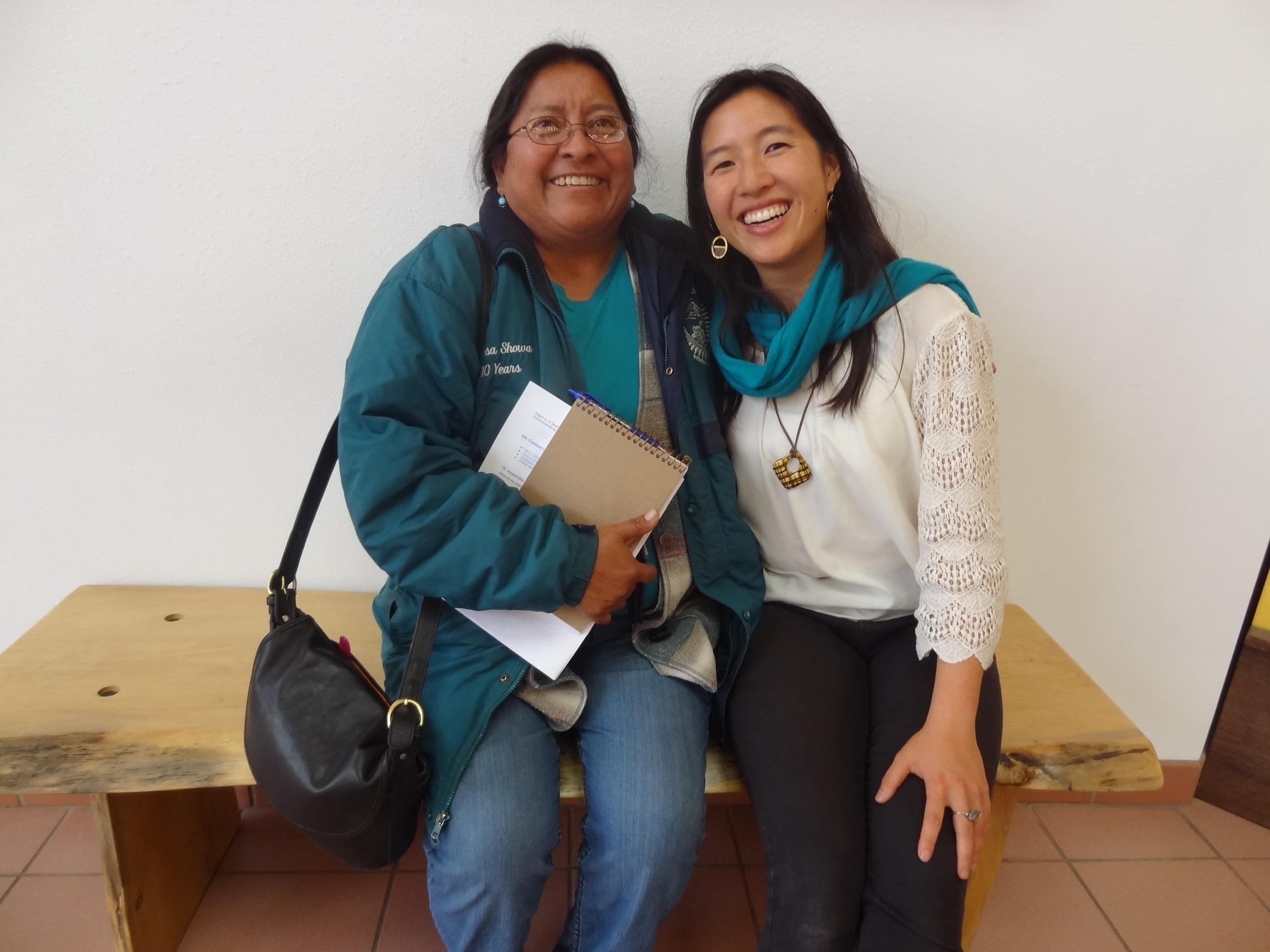 Navajo Nation hydrologist Theresa Showa (left) and NASA DEVELOP scientist Vickie Ly finally meet face to face. Image courtesy of NASA DEVELOP.