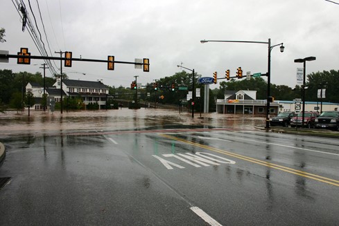 Image shows flooding in Montgomery County PA