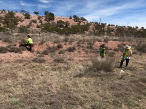 Volunteers at the Earth Day community clean-up near Window Rock, AZ.