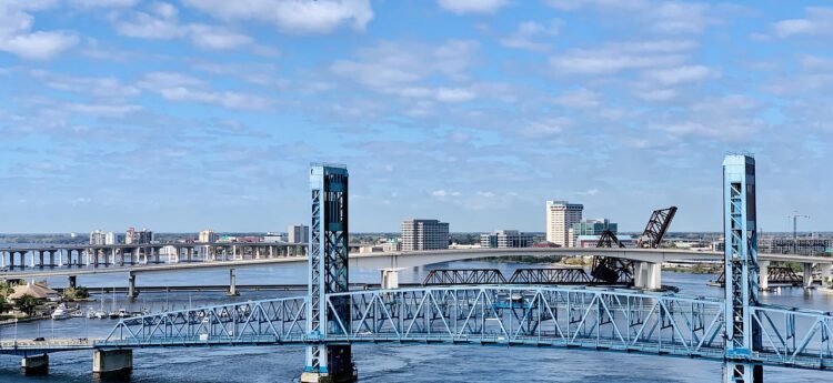 Bridge with Jacksonville FL skyline