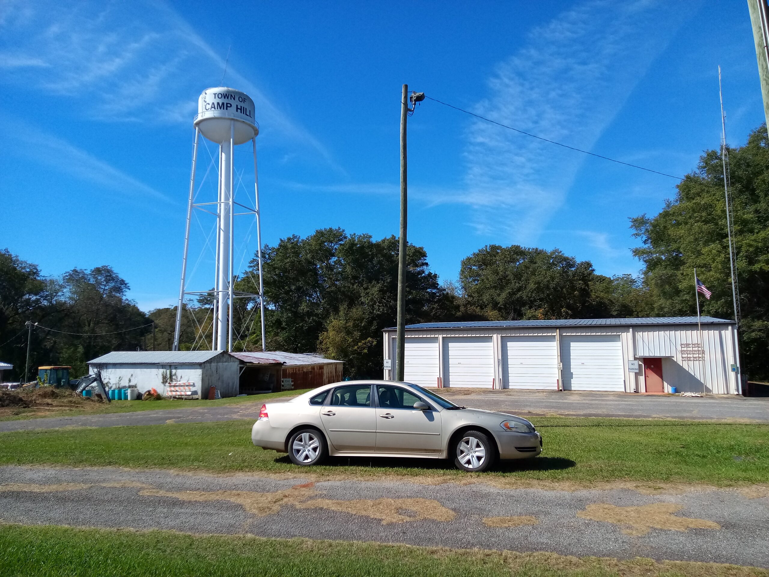 water tower reading "Camp Hill"